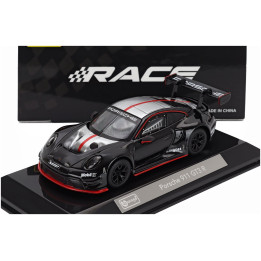 BURAGO PORSCHE 911 992 GT3 R N 0 RACING BASE COUPE 2023 - CON VETRINA - WITH SHOWCASE - BLACK 1/43