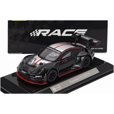 BURAGO PORSCHE 911 992 GT3 R N 0 RACING BASE COUPE 2023 - CON VETRINA - WITH SHOWCASE - BLACK 1/43