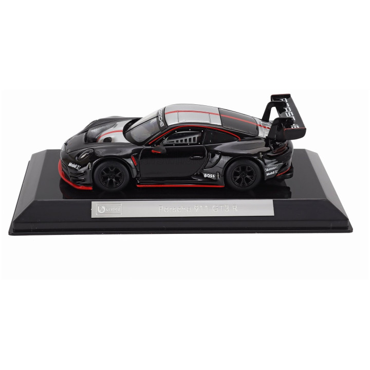 BURAGO PORSCHE 911 992 GT3 R N 0 RACING BASE COUPE 2023 - CON VETRINA - WITH SHOWCASE - BLACK 1/43