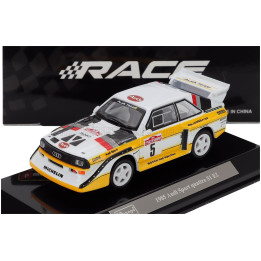 BURAGO AUDI QUATTRO SPORT E2 S1 N 5 WINNER RALLY SANREMO 1985 WALTER ROHRL - CHRISTIAN GEISTDORFER - WHITE YELLOW 1/43