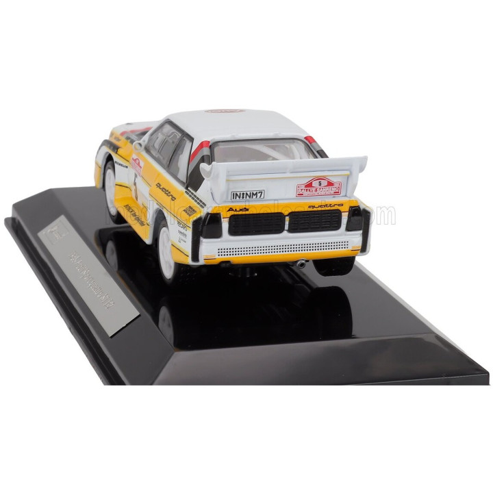 BURAGO AUDI QUATTRO SPORT E2 S1 N 5 WINNER RALLY SANREMO 1985 WALTER ROHRL - CHRISTIAN GEISTDORFER - WHITE YELLOW 1/43