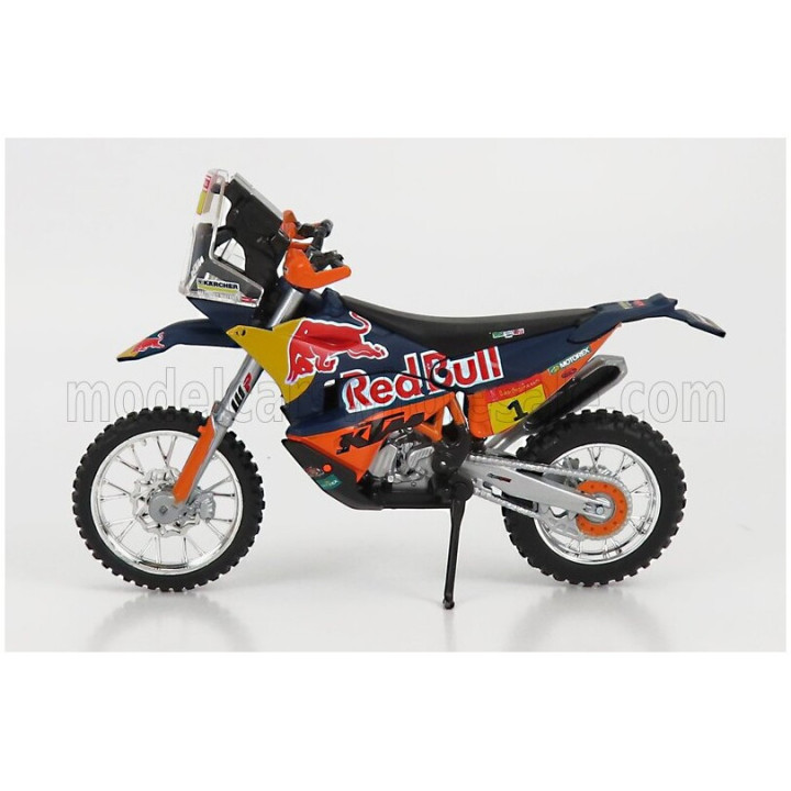 BURAGO KTM 450 RED BULL N 1 RALLY DAKAR 2019 TOBY PRICE - BLUE ORANGE BLACK 1/18