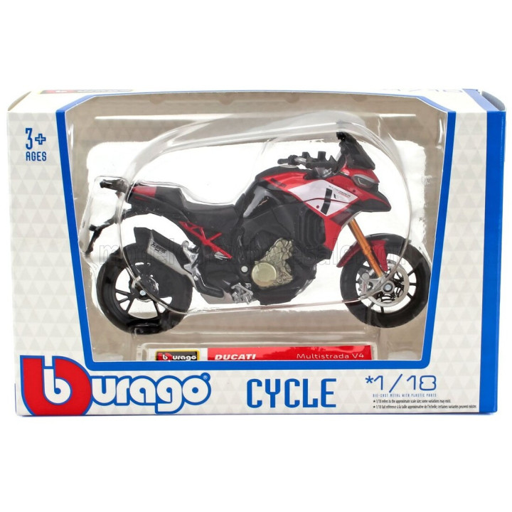 BURAGO DUCATI MULTISTRADA V4 2022 - RED WHITE BLACK 1/18
