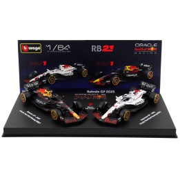 BURAGO RED BULL SET F1 2X RB21 TEAM ORACLE RED BULL RACING N 1 SEASON 2025 MAX VERSTAPPEN + WINNER JAPAN GP 2025 - CON VETRINA