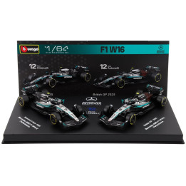 BURAGO MERCEDES GP SET F1 2X W16 TEAM AMG PETRONAS MOTORSPORT N 12 SEASON 2025 ANDREA KIMI ANTONELLI + BRITISH GP 2025 - CON