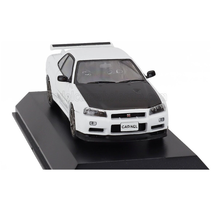 CAR NEL NISSAN SKYLINE GT-R (BNR34) V-SPEC N1 COUPE 2000 - WHITE BLACK 1/43