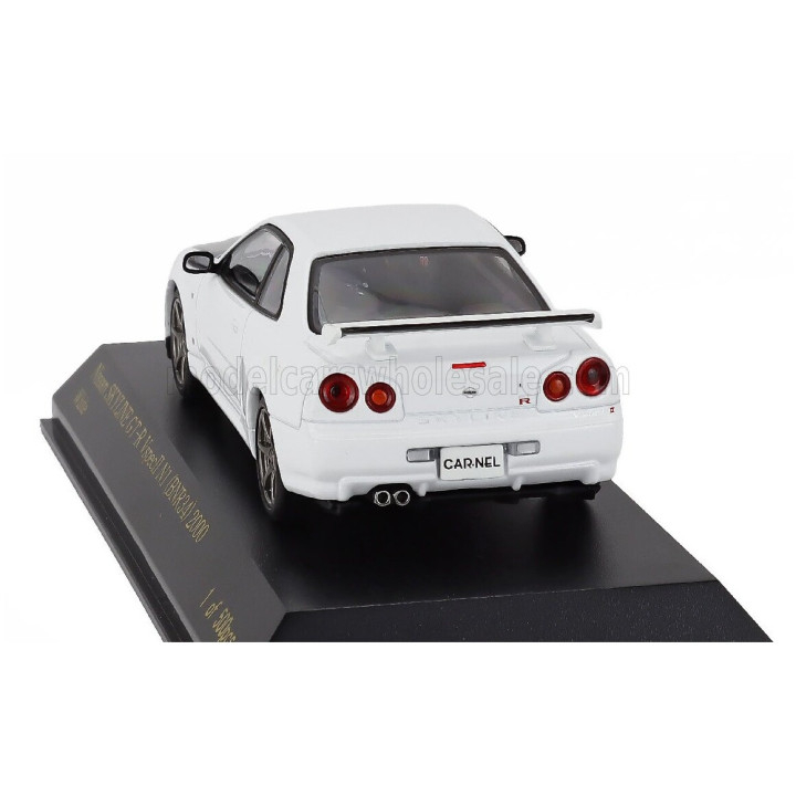 CAR NEL NISSAN SKYLINE GT-R (BNR34) V-SPEC N1 COUPE 2000 - WHITE BLACK 1/43