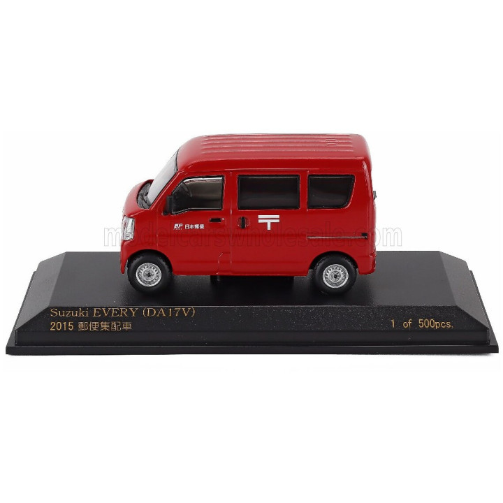 CAR NEL SUZUKI EVERY (DA17V) MINIBUS JAPAN POSTAL DELIVERY 2015 - RED 1/43