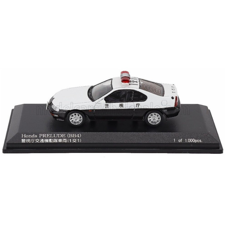 CAR NEL HONDA PRELUDE (BB4) TOKYO POLICE MPD 1992 - WHITE BLACK 1/64