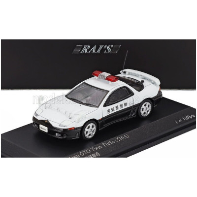 CAR NEL MITSUBISHI GTO TWIN TURBO (Z16A) JAPAN POLICE 1994 - WHITE BLACK 1/64