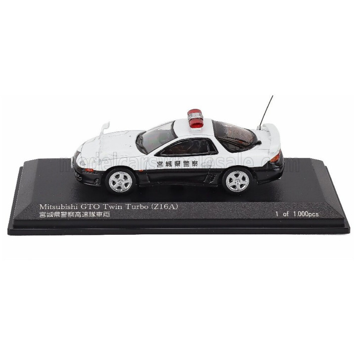 CAR NEL MITSUBISHI GTO TWIN TURBO (Z16A) JAPAN POLICE 1994 - WHITE BLACK 1/64