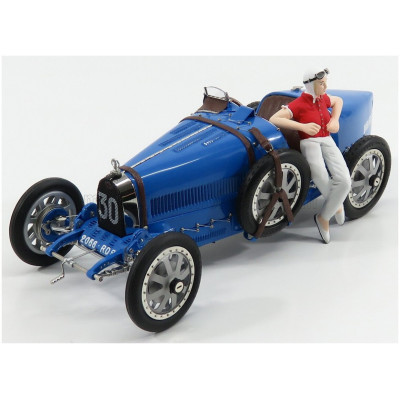 CMC BUGATTI T35 N 30 WITH DRIVER FIGURE 1924 - BLUE 1/18