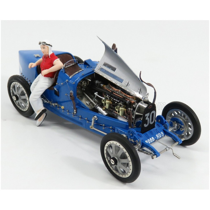 CMC BUGATTI T35 N 30 WITH DRIVER FIGURE 1924 - BLUE 1/18