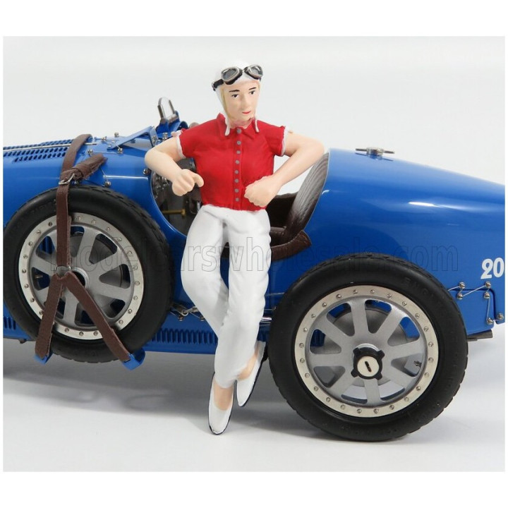 CMC BUGATTI T35 N 30 WITH DRIVER FIGURE 1924 - BLUE 1/18