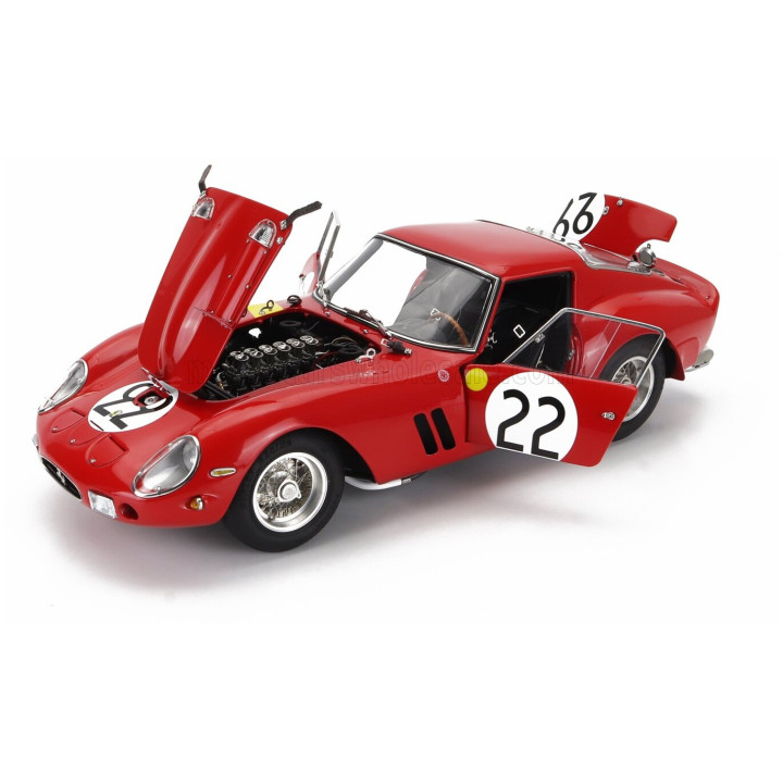 CMC FERRARI 250 GTO 3.0L V12 TEAM EQUIPE NATIONALE BELGE N 22 3rd 24h LE MANS 1962 L.DERNIER - ''BEURLYS'' J.BLATON - RED 1/18