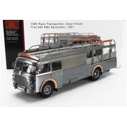 CMC FIAT 642RN2 TRUCK BARTOLETTI F1 FERRARI CAR TRANSPORTER 1957 - CLEAR FINISH GREY 1/18