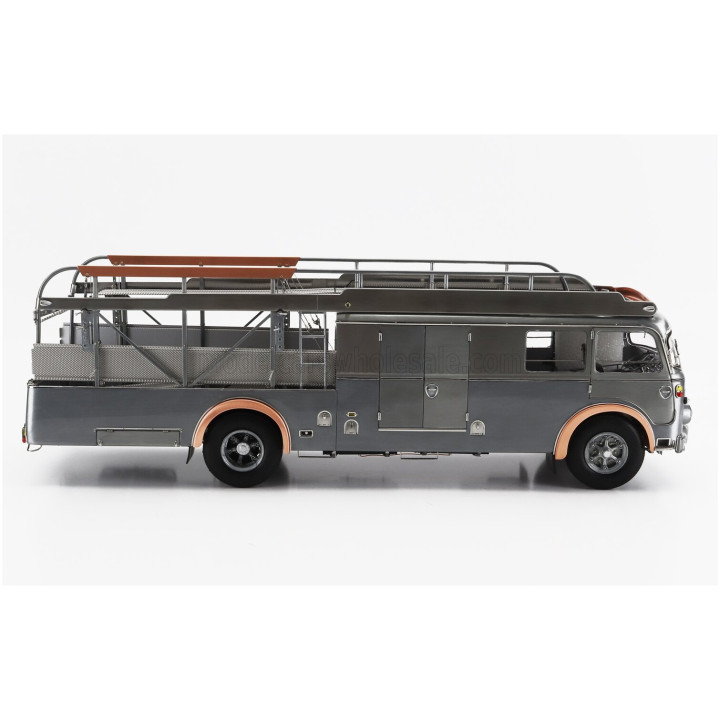 CMC FIAT 642RN2 TRUCK BARTOLETTI F1 FERRARI CAR TRANSPORTER 1957 - CLEAR FINISH GREY 1/18