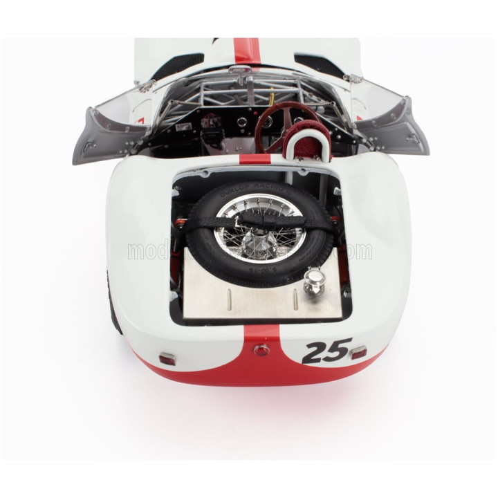 CMC MASERATI TIPO 61 2.9L S4 SPIDER BIRDCAGE N 25 WINNER PENSACOLA FLORIDA SCCA 1960 GASTON ANDREY - WHITE RED 1/18