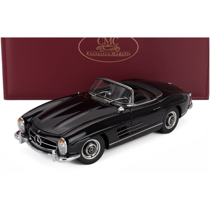 CMC MERCEDES BENZ 300SL ROADSTER SPIDER SOFT-TOP OPEN (W198) 1957 - BLACK 1/18