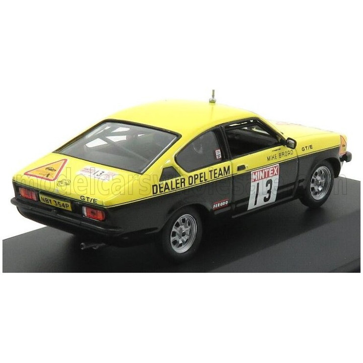 CMR OPEL KADETT C GT/E N 13 RALLY MINTEX 1977 WALTER ROHRL - MIKE BROAD - YELLOW BLACK 1/43