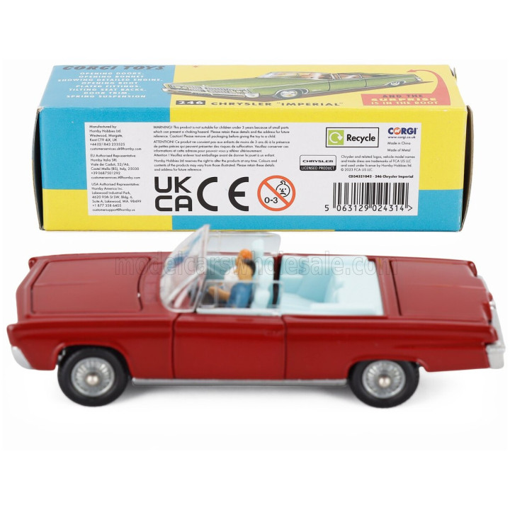 CORGI CHRYSLER IMPERIAL CABRIOLET 1958 - BORDEAUX 1/43