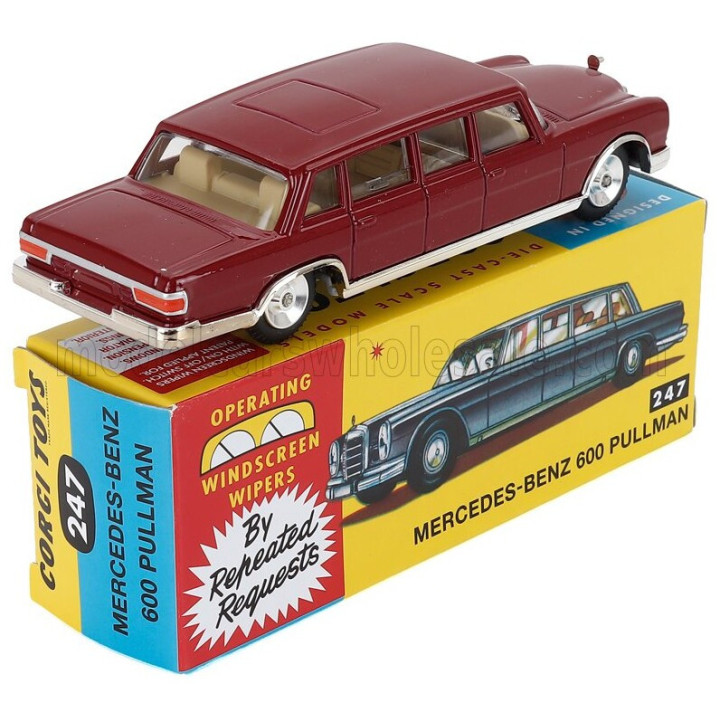 CORGI MERCEDES BENZ S-CLASS 600 PULLMAN 1963 - BORDEAUX MET 1/43