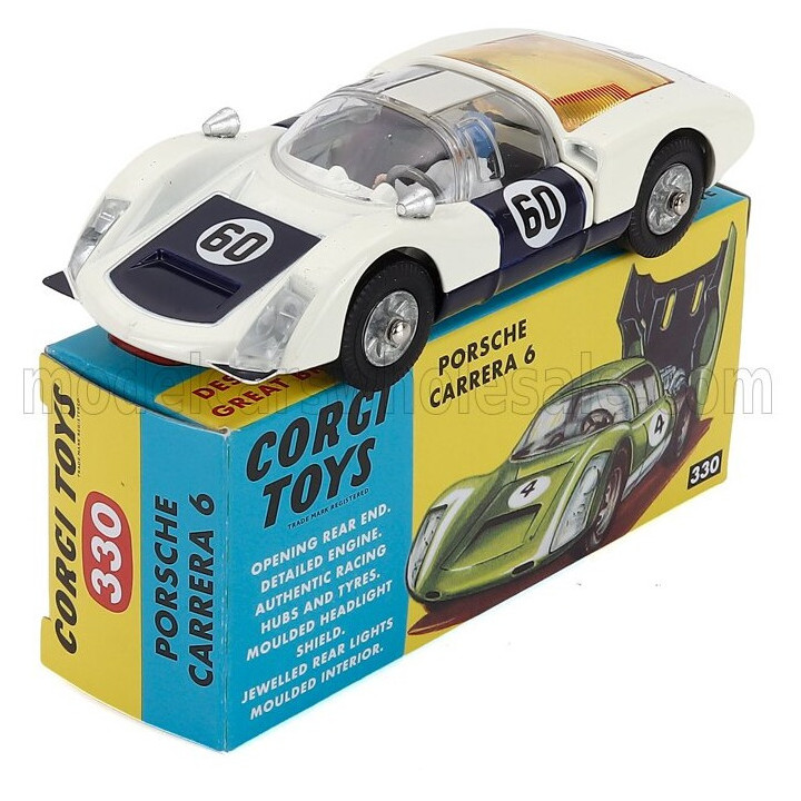 CORGI PORSCHE 906 CARRERA 6 N 60 COUPE 1966 - WHITE BLUE 1/43