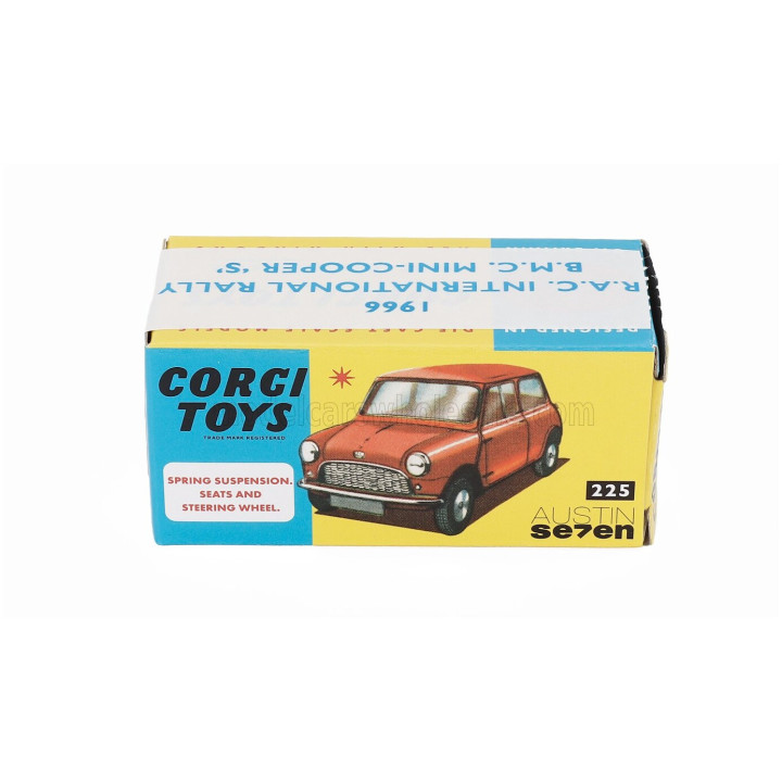 CORGI AUSTIN SEVEN (MINI) N 21 RALLY RAC INTERNATIONAL 1966 TONY FALL - MIKE WOOD - RED WHITE 1/43