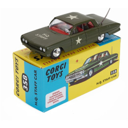 CORGI OLDSMOBILE H.Q. STAFF MILITARY CAR 1964 - MILITARY GREEN 1/43
