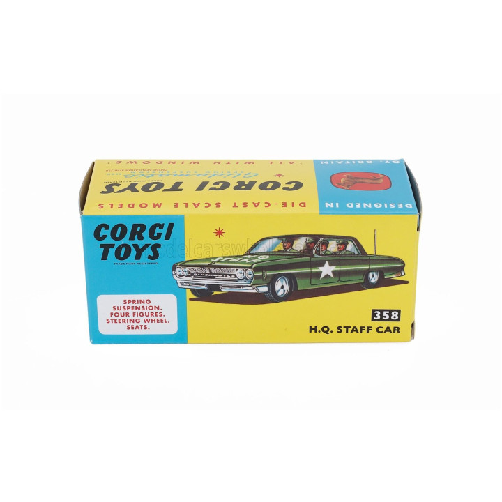 CORGI OLDSMOBILE H.Q. STAFF MILITARY CAR 1964 - MILITARY GREEN 1/43