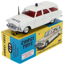 CORGI FORD ENGLAND ZEPHIR SW STATTION WAGON MOTORWAY PATROL POLICE 1960 - WHITE 1/43
