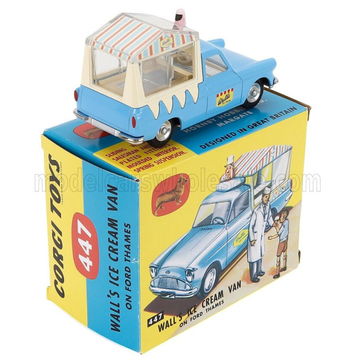 CORGI FORD ENGLAND THAMES WALL'S ICE CREAM VAN WITH FIGURES 1960 - LIGHT BLUE WHITE 1/43