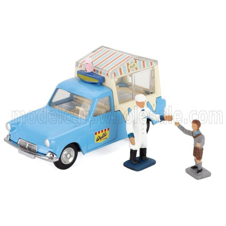 CORGI FORD ENGLAND THAMES WALL'S ICE CREAM VAN WITH FIGURES 1960 - LIGHT BLUE WHITE 1/43