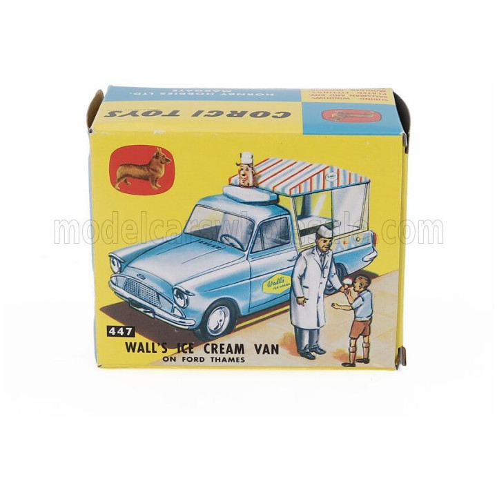 CORGI FORD ENGLAND THAMES WALL'S ICE CREAM VAN WITH FIGURES 1960 - LIGHT BLUE WHITE 1/43