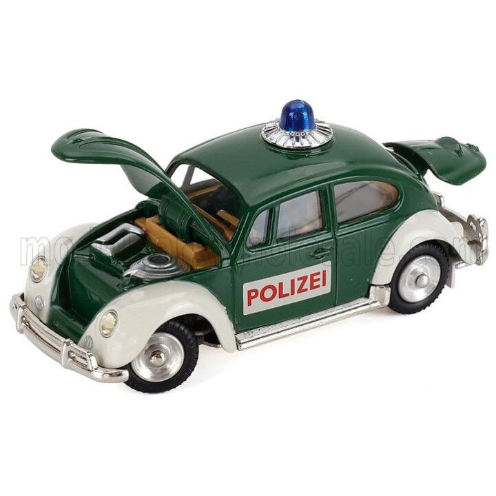 CORGI VOLKSWAGEN BEETLE MAGGIOLINO EUROPEAN POLIZEI DEUTSCHE POLICE CAR 1969 - GREEN WHITE 1/43