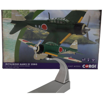 CORGI MITSUBISHI A6M2-21 ZERO MILITARY AIRPLANE - MILITARY GREEN 1/72