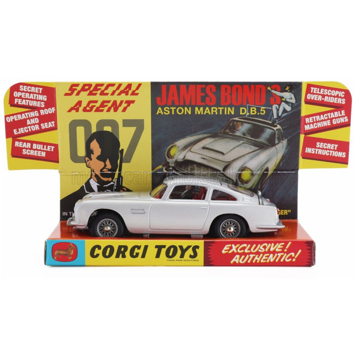 CORGI ASTON MARTIN DB5 1965 - 007 JAMES BOND - GOLDFINGER 1964 - 60's VERSION - SILVER 1/43