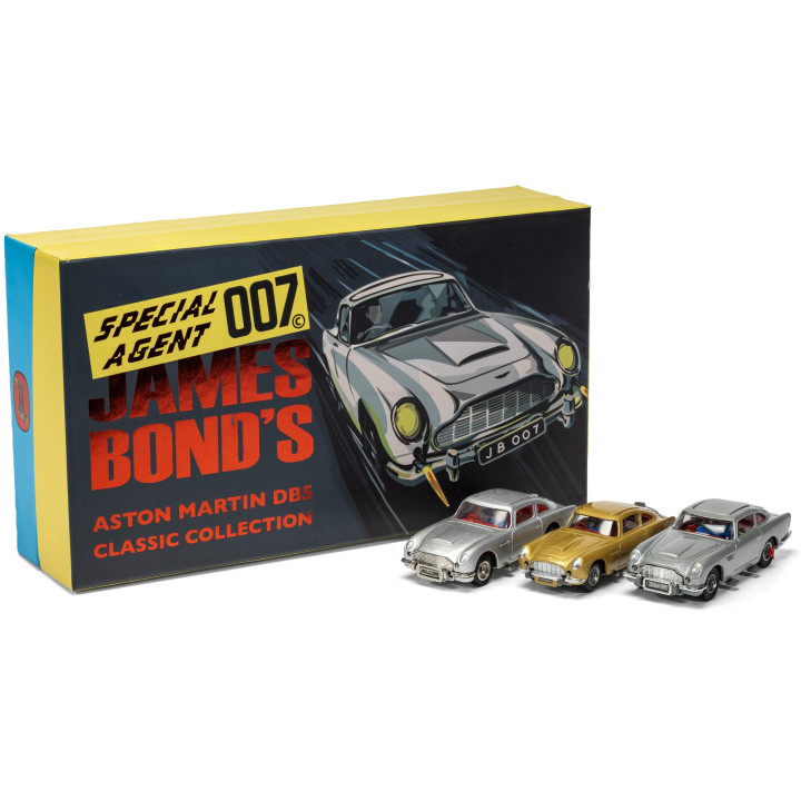 CORGI ASTON MARTIN SET 3X 007 JAMES BOND - DB5 CLASSIC COLLECTION 1965 - CORGI 70th ANNIVERSARY - VARIOUS 1/43