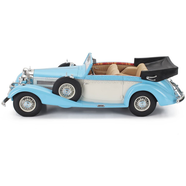 CULT SCALE MODELS MERCEDES BENZ 540K CABRIOLET B OPEN 1938 - LIGHT BLUE WHITE 1/18