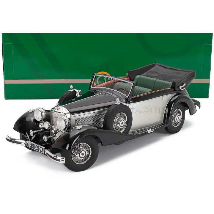 CULT SCALE MODELS MERCEDES BENZ 540K CABRIOLET B OPEN 1938 - BLACK SILVER 1/18