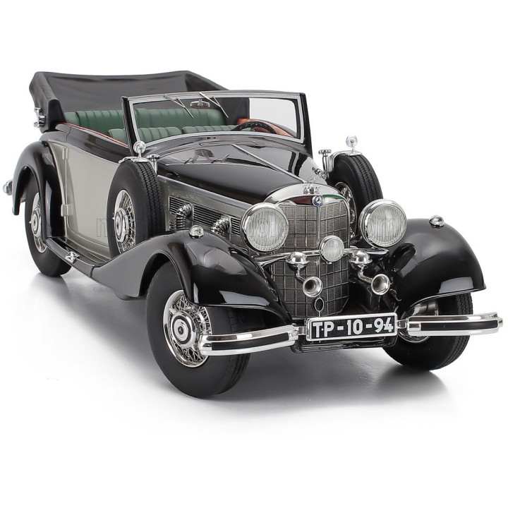CULT SCALE MODELS MERCEDES BENZ 540K CABRIOLET B OPEN 1938 - BLACK SILVER 1/18