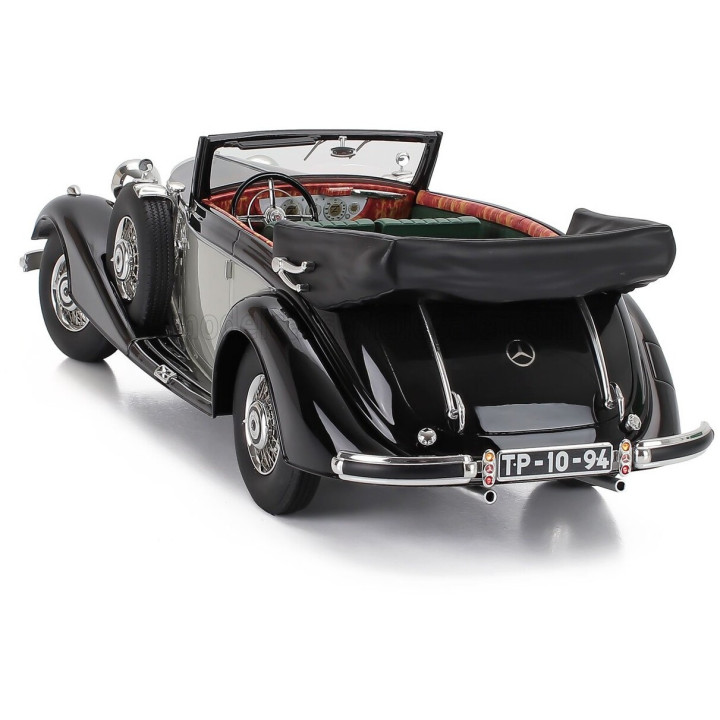 CULT SCALE MODELS MERCEDES BENZ 540K CABRIOLET B OPEN 1938 - BLACK SILVER 1/18