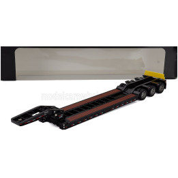 DM MODELS KENWORTH PIANALE TRAIL KING HYDRAULIC LOWBOY TRAILER - BLACK WOOD 1/50