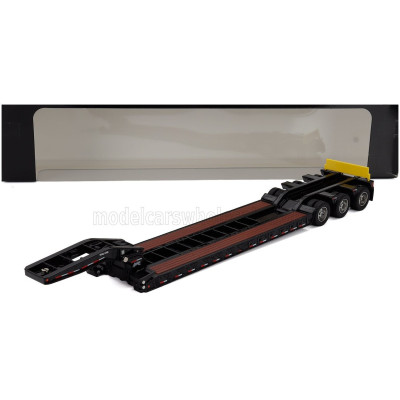 DM MODELS KENWORTH PIANALE TRAIL KING HYDRAULIC LOWBOY TRAILER - BLACK WOOD 1/50