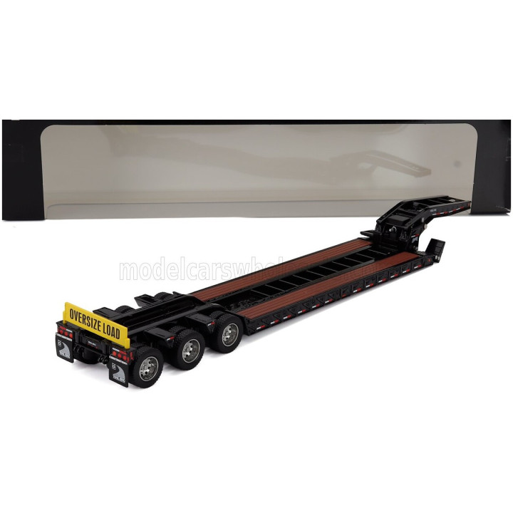 DM MODELS KENWORTH PIANALE TRAIL KING HYDRAULIC LOWBOY TRAILER - BLACK WOOD 1/50