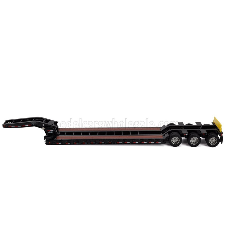 DM MODELS KENWORTH PIANALE TRAIL KING HYDRAULIC LOWBOY TRAILER - BLACK WOOD 1/50