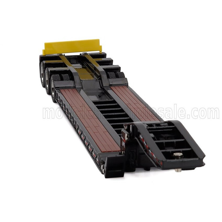 DM MODELS KENWORTH PIANALE TRAIL KING HYDRAULIC LOWBOY TRAILER - BLACK WOOD 1/50
