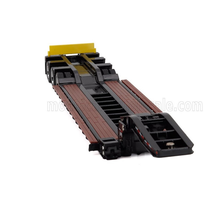 DM MODELS KENWORTH PIANALE TRAIL KING HYDRAULIC LOWBOY TRAILER - BLACK WOOD 1/50
