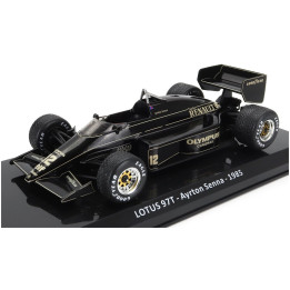 EDICOLA LOTUS F1 97T RENAULT TURBO TEAM LOTUS N 12 SEASON 1985 AYRTON SENNA - DAMAGE BLISTER BOX - BLACK GOLD 1/24