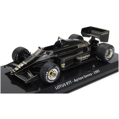 EDICOLA LOTUS F1 97T RENAULT TURBO TEAM LOTUS N 12 SEASON 1985 AYRTON SENNA - DAMAGE BLISTER BOX - BLACK GOLD 1/24